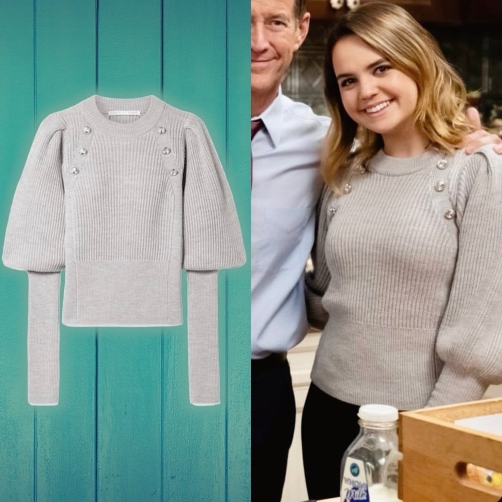 Veronica Beard ‘Jude’ 100% Wool Gray Sweater with Jeweled Accents Size Small - Picture 3 of 16